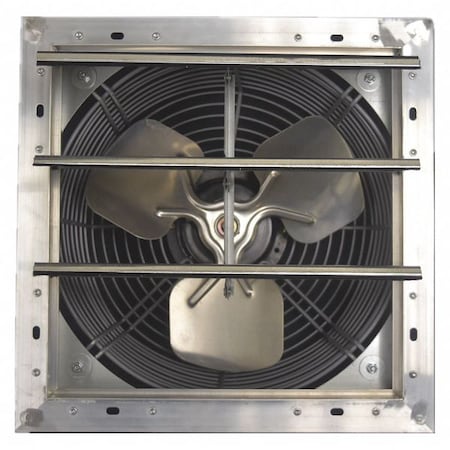 Shutter Mount Exhaust Fan, 12 in Blade Dia, 1/15 hp, 1 Phase. Variable Speed, 844 cfm, 115V AC
