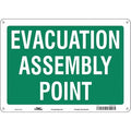 Safety Sign, 10 in Height, 14 in Width, Fiberglass, Horizontal Rectangle, English