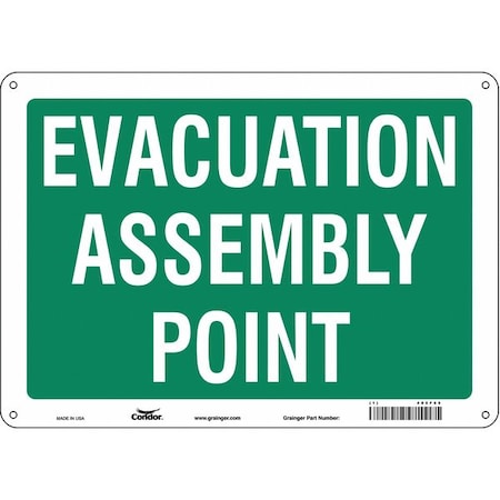 Safety Sign, 10 in Height, 14 in Width, Fiberglass, Horizontal Rectangle, English