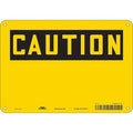 Caution Sign, 10" W, 7" H, English, Plastic, Yellow