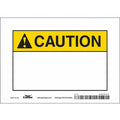 Caution Sign, 7" W, 5" H, English, Vinyl, White