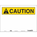 Caution Sign, 14" W, 10" H, English, Vinyl, White