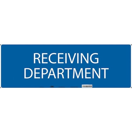 No Header, RECEIVING DEPARTMENT, 28 in W x 10 in H, Horizontal Rectangle, Fiberglass