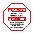 Traffic Sign, 24 in Height, 24 in Width, Vinyl, Circle, English, French, Spanish