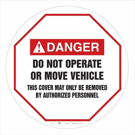 Traffic Sign, 20 in H, 20 in W, Vinyl, Circle, English, 487D59