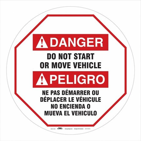 Traffic Sign, 20 in Height, 20 in Width, Vinyl, Circle, English, French, Spanish