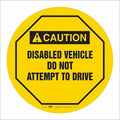 Traffic Sign, 16 in H, 16 in W, Vinyl, Circle, English, 487D61
