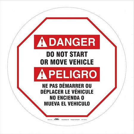 Traffic Sign, 16 in Height, 16 in Width, Vinyl, Circle, English, French, Spanish