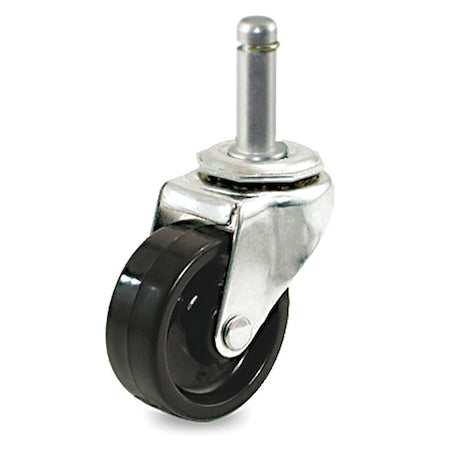 Stem Caster, 130 lb. Load, Black Wheel