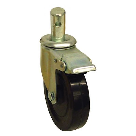 Stem Caster, 150 lb. Load, Black Wheel
