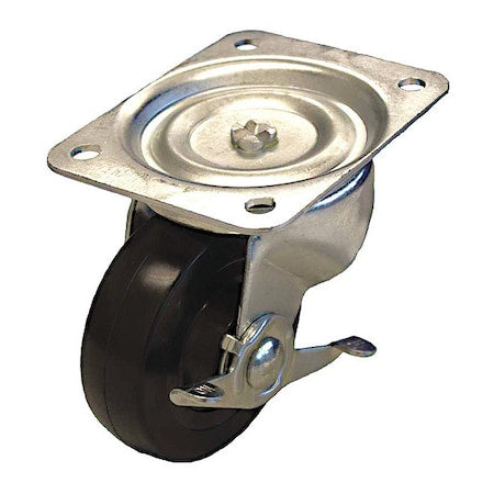 Plate Caster, 250 lb. Load Rating, Swivel