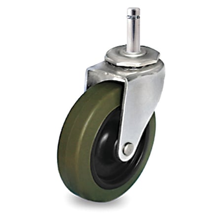 Stem Caster, 130 lb. Load, Gray Wheel