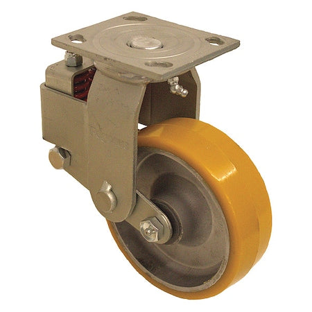Plate Caster, Rigid, Polyurethane, 8 1/2"H
