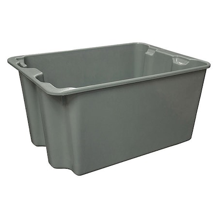 Stack & Nest Storage Container, 23.9 gal, 27-1/2 in L x 20 in W x 14-1/8 in H, Gray