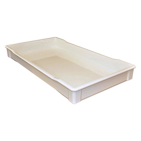 Stackable Storage Container, 9.3 gal, 35-3/4 in L x 19-3/4 in W x 3-3/4 in H, White