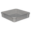 Stackable Storage Container, 2.4 gal, 14-3/4 in L x 14-3/8 in W x 3-1/2 in H, Gray