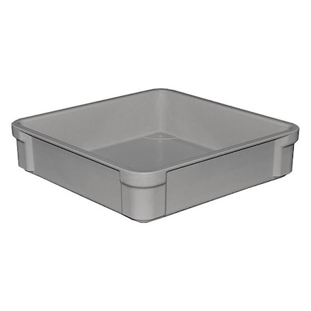 Stackable Storage Container, 2.4 gal, 14-3/4 in L x 14-3/8 in W x 3-1/2 in H, Gray