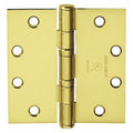 Butt Hinge, Steel, Flush Mounting, 1 7/16 in Leaf W x 3 1/2 in Leaf H, Bright Brass