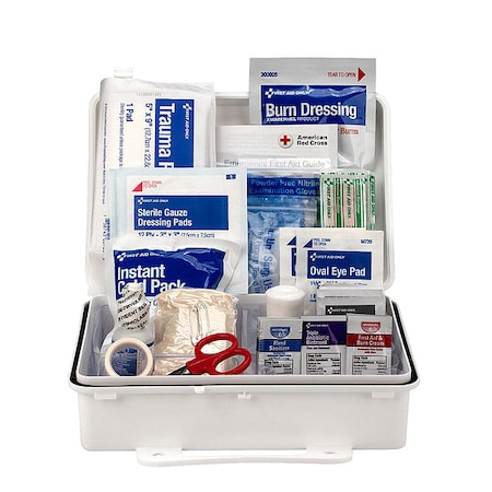 First Aid Kit and Housing, Plastic 89 Components, 25 People Served