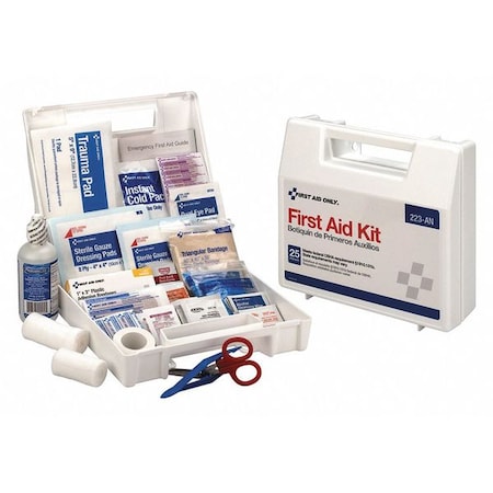 First Aid Kit and Housing, Plastic 109 Components, 25 People Served