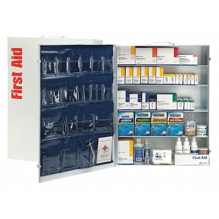 First Aid Kit and Housing, Metal Cabinet, 1, 739 Components, 200 People Served