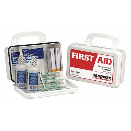 First Aid Kit and Housing, Plastic 20 Components, 5 People Served