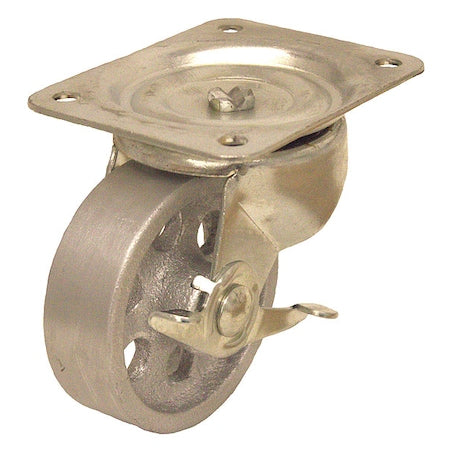 Plate Caster, 4" Wheel dia, 1-3/8" Wheel W
