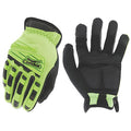 Condor Hi-Vis Mechanics Impact Gloves, Cotton Palm, Polyester Back, 9, High-Visibility Green