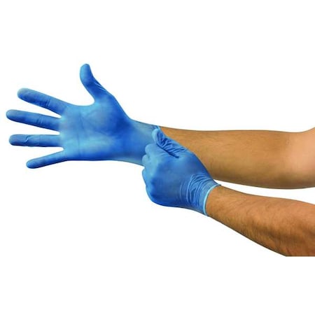 V29, Disposable Gloves, 2.8 mil Palm, Vinyl, Powder-Free, M (8), 100 PK, Blue
