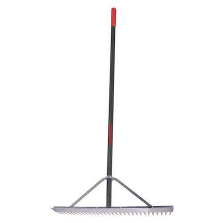 30 in Aluminum Landscape Rake, 30 Tines, 66 in L Aluminum Handle