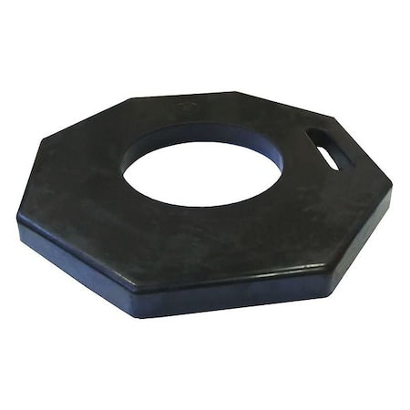 Traffic Cone Base, Rubber, 1 1/2 in Height, 17 1/2 in Length, 16.5 lb, Black