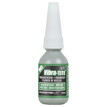 Wicking Threadlocker, VIBRA-TITE 150, Green, Medium Strength, Liquid, 10 mL Bottle