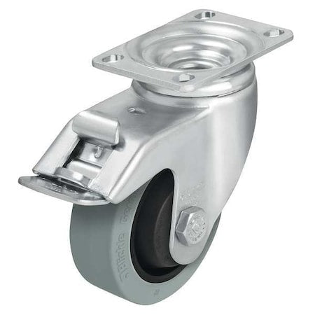 Swivel Plate Caster, Rubber, 3-1/2 in., 350 lb., C