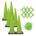 Traffic Cone Kit for Plastic Chain Barrier, Green, 14 in Length, Gloss