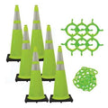 Traffic Cone Kit for Plastic Chain Barrier, Green, 14 in Length, Gloss