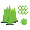 Traffic Cone Kit for Plastic Chain Barrier, Polyethylene, 28 in Height, Green