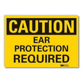 Caution Sign, 5 in Height, 7 in Width, Reflective Sheeting, Horizontal Rectangle, English