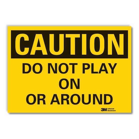 Caution Sign, 3-1/2 in. H, Vinyl, LCU3-0291-RD_5x3.5