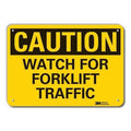 Caution Sign, 10 in H, 14 in W, Plastic, Horizontal Rectangle, English, LCU3-0305-NP_14x10