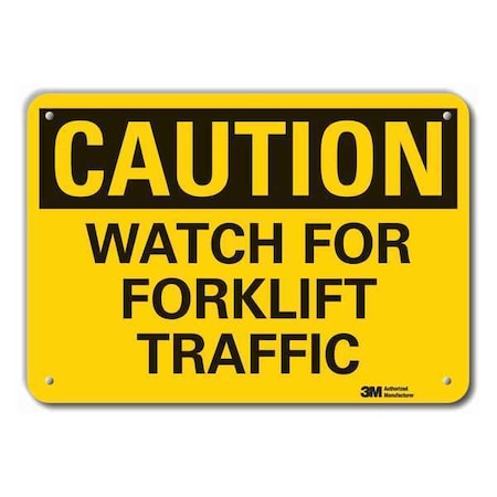 Caution Sign, 10 in H, 14 in W, Plastic, Horizontal Rectangle, English, LCU3-0305-NP_14x10