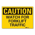 Caution Sign, 3 1/2 in H, 5 in W, Reflective Sheeting, Horizontal Rectangle, LCU3-0305-RD_5x3.5