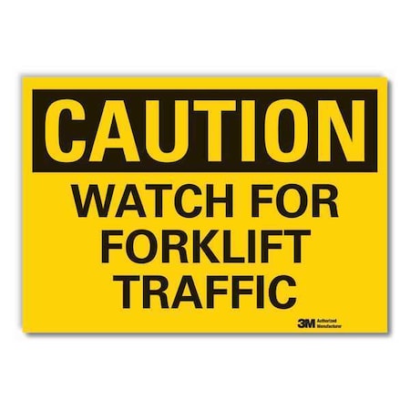 Caution Sign, 3 1/2 in H, 5 in W, Reflective Sheeting, Horizontal Rectangle, LCU3-0305-RD_5x3.5