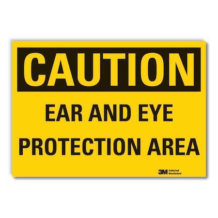 Caution Sign, 3-1/2 in. H, Vinyl, LCU3-0308-RD_5x3.5