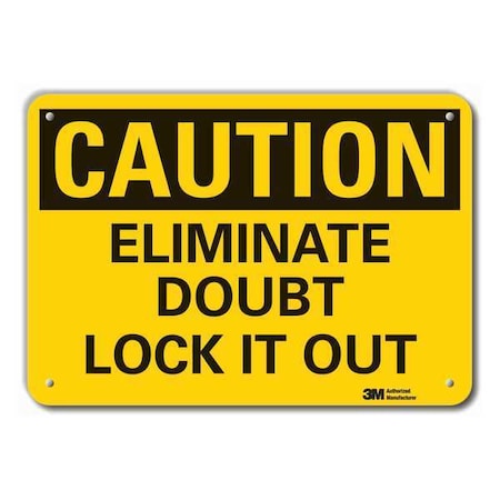 Caution Sign, 10 in Height, 14 in Width, Plastic, Horizontal Rectangle, English