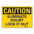 Caution Sign, 3 1/2 in Height, 5 in Width, Reflective Sheeting, Horizontal Rectangle, English