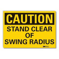 Caution Sign, 3-1/2 in. H, Vinyl, 3 1/2 in Height, 5 in Width, Reflective Sheeting, English