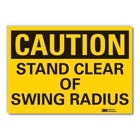 Caution Sign, 3-1/2 in. H, Vinyl, 3 1/2 in Height, 5 in Width, Reflective Sheeting, English