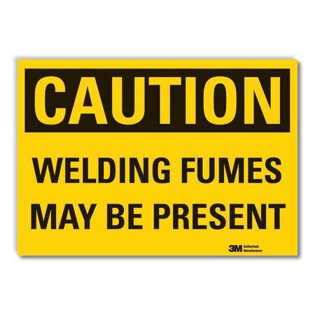 Caution Sign, 3 1/2 in Height, 5 in Width, Reflective Sheeting, Horizontal Rectangle, English