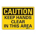Caution Sign, 3 1/2 in Height, 5 in Width, Reflective Sheeting, Horizontal Rectangle, English