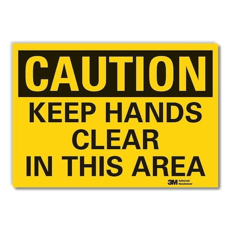 Caution Sign, 10 in Height, 14 in Width, Non-PVC Polymer, Horizontal Rectangle, English